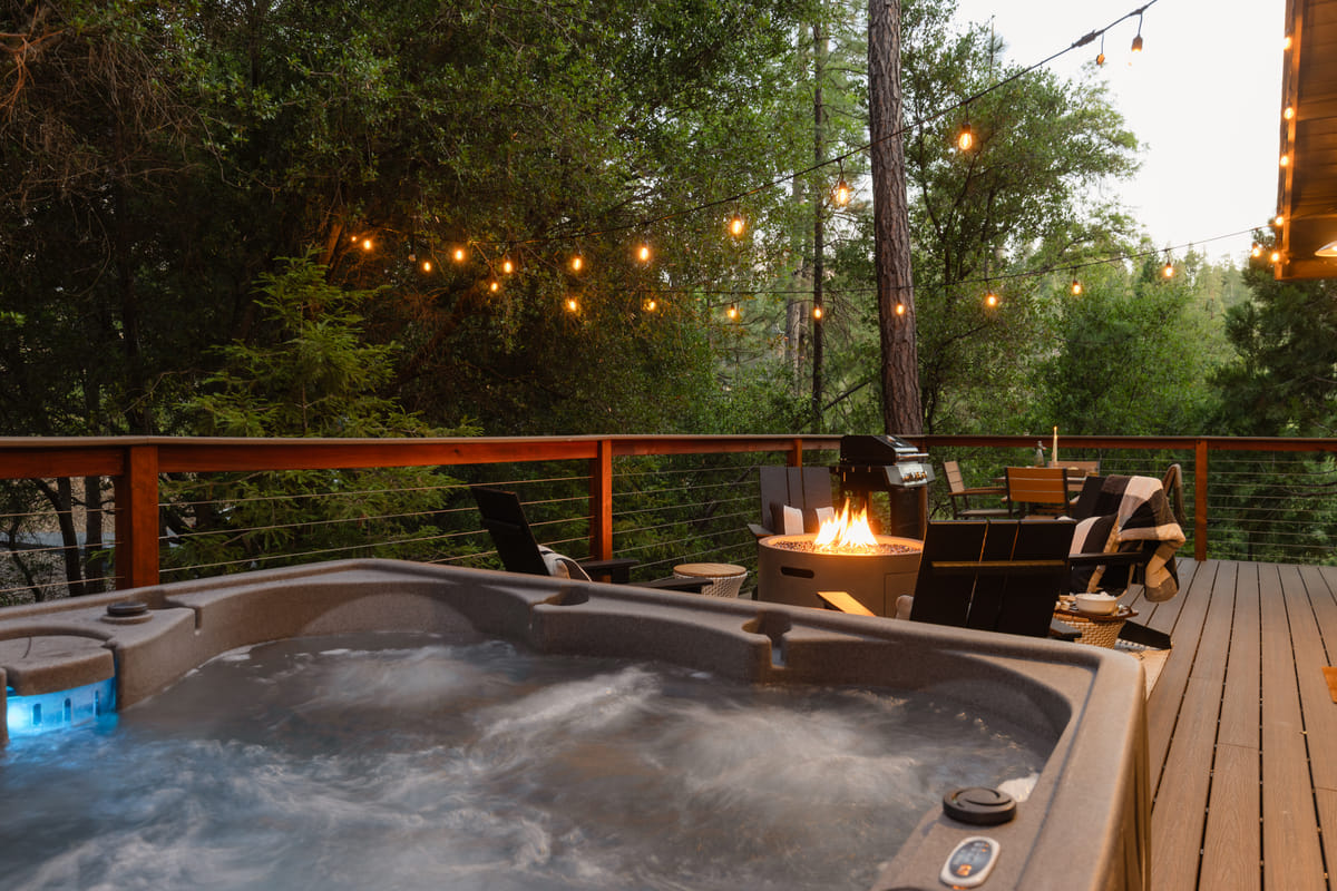 The hot tub at dusk