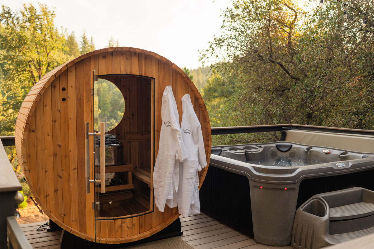 The sauna feels private.